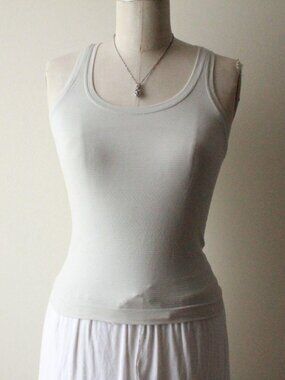lululemon white and light gray striped racerback tank top